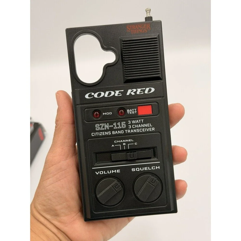 Netflix Stranger Things Code Red Walkie Talkie iPhone 17 Phone Case Black Red